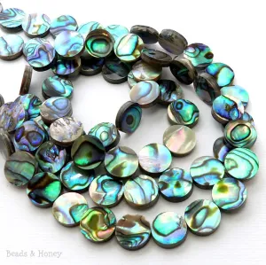 Abalone Shell Bead Coin Flat 9-10mm (Half Strand)