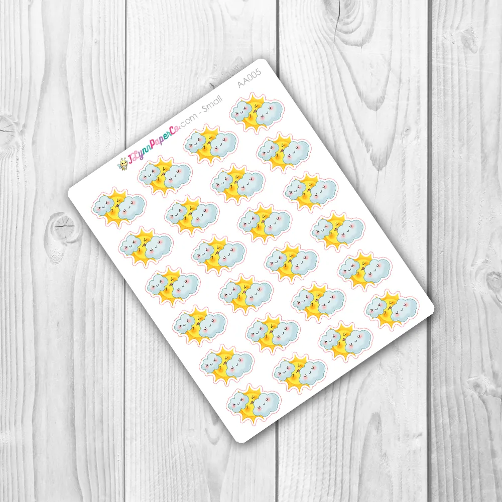 Kawaii Cloudy Weather Stickers | AA005