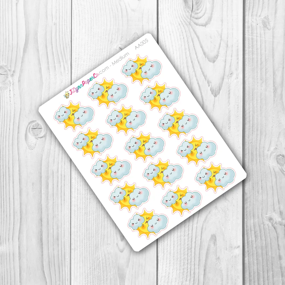 Kawaii Cloudy Weather Stickers | AA005
