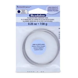 Large Silver Heavy Duty Bracelet Remembrance Memory Wire - .25 oz
