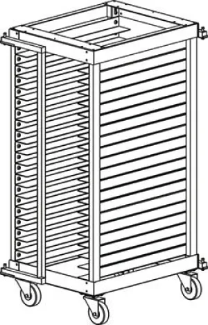 Production Basics 1792 Solution Series ESD-Safe Mobile 30 Tray PCB Transporter, 26"D x 18"W