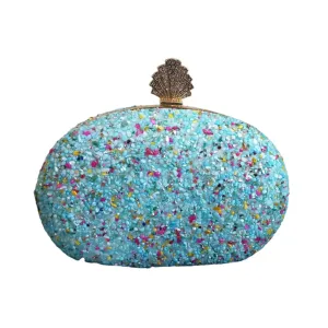 Turquoise Gemstone Clutch Shell Clasp